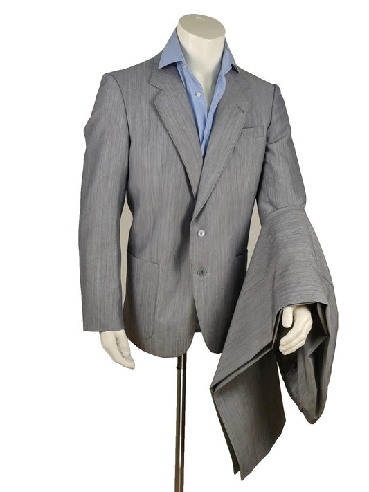 linea grey vintage jacket two-button design with West Germany label and melange fabric