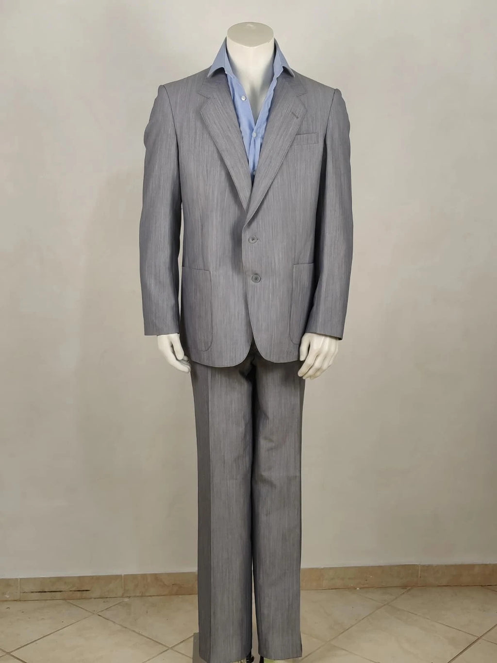 linea grey vintage jacket two-button design with West Germany label and melange fabric