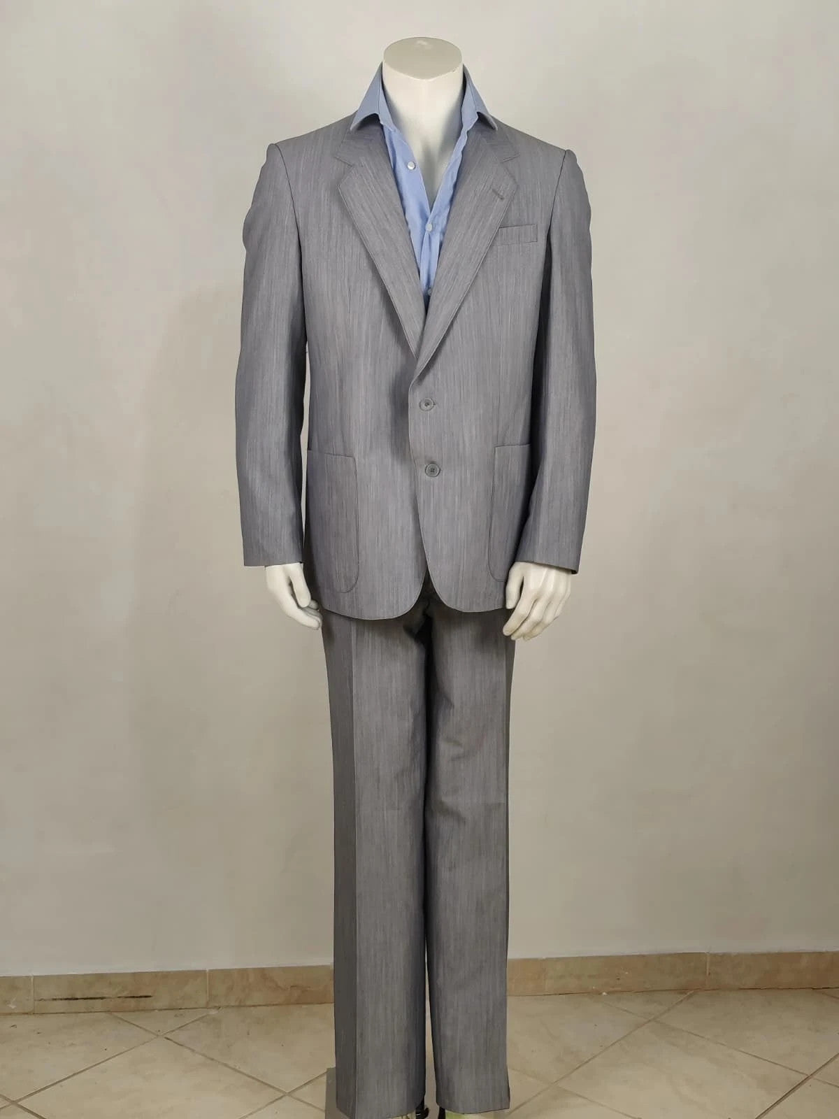 linea grey vintage jacket two-button design with West Germany label and melange fabric