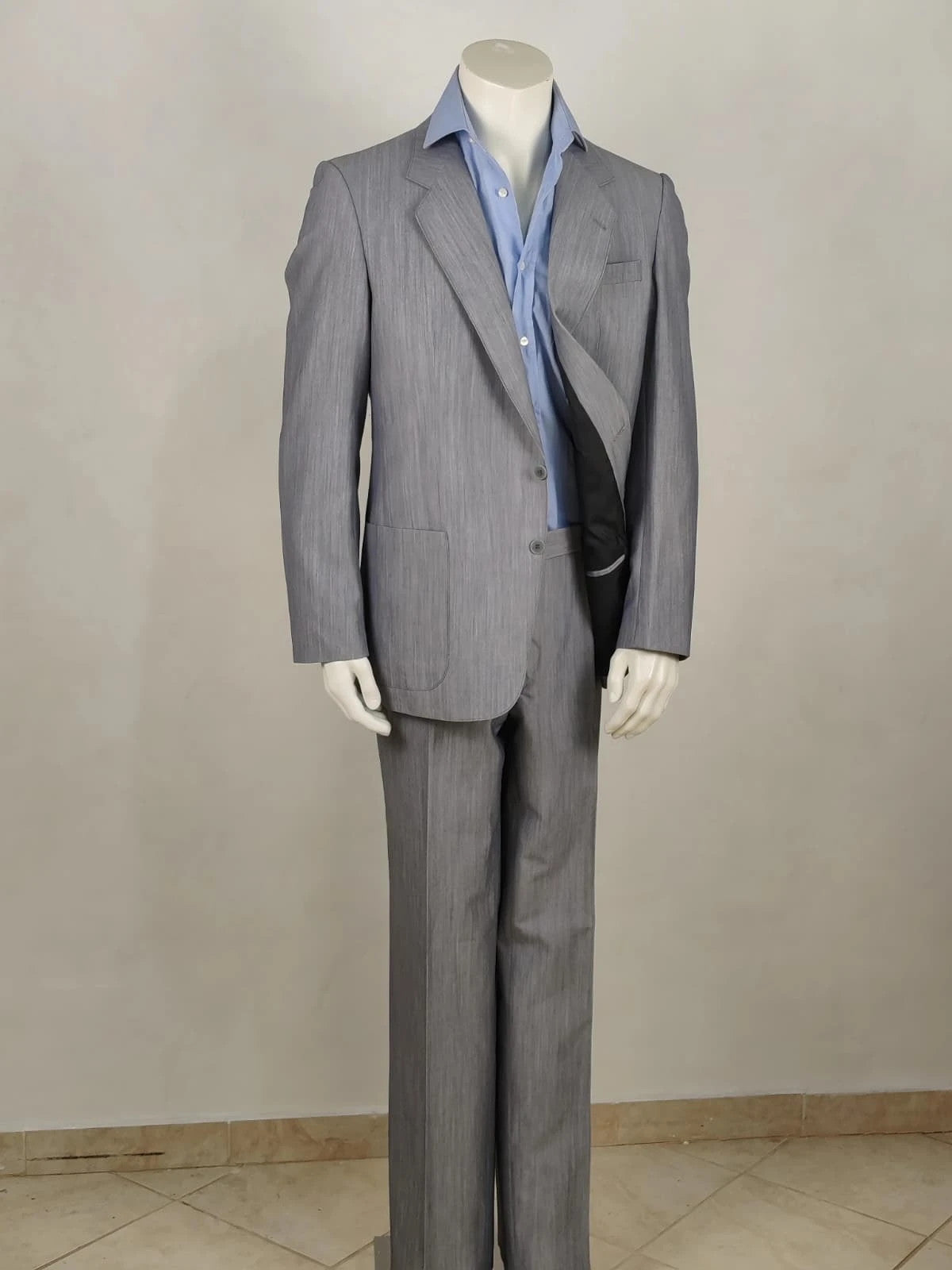 linea grey vintage jacket two-button design with West Germany label and melange fabric