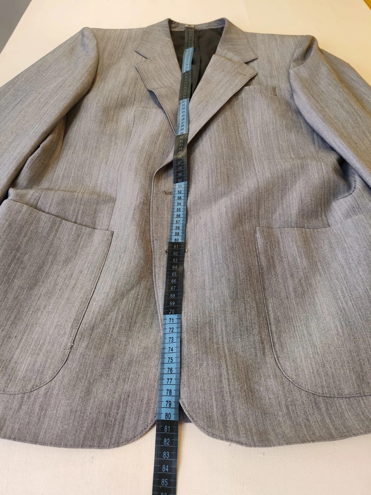 linea grey vintage jacket two-button design with West Germany label and melange fabric