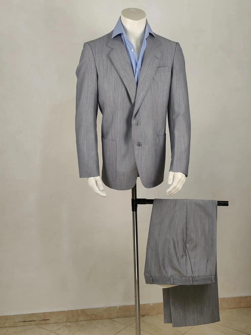 linea grey vintage jacket two-button design with West Germany label and melange fabric