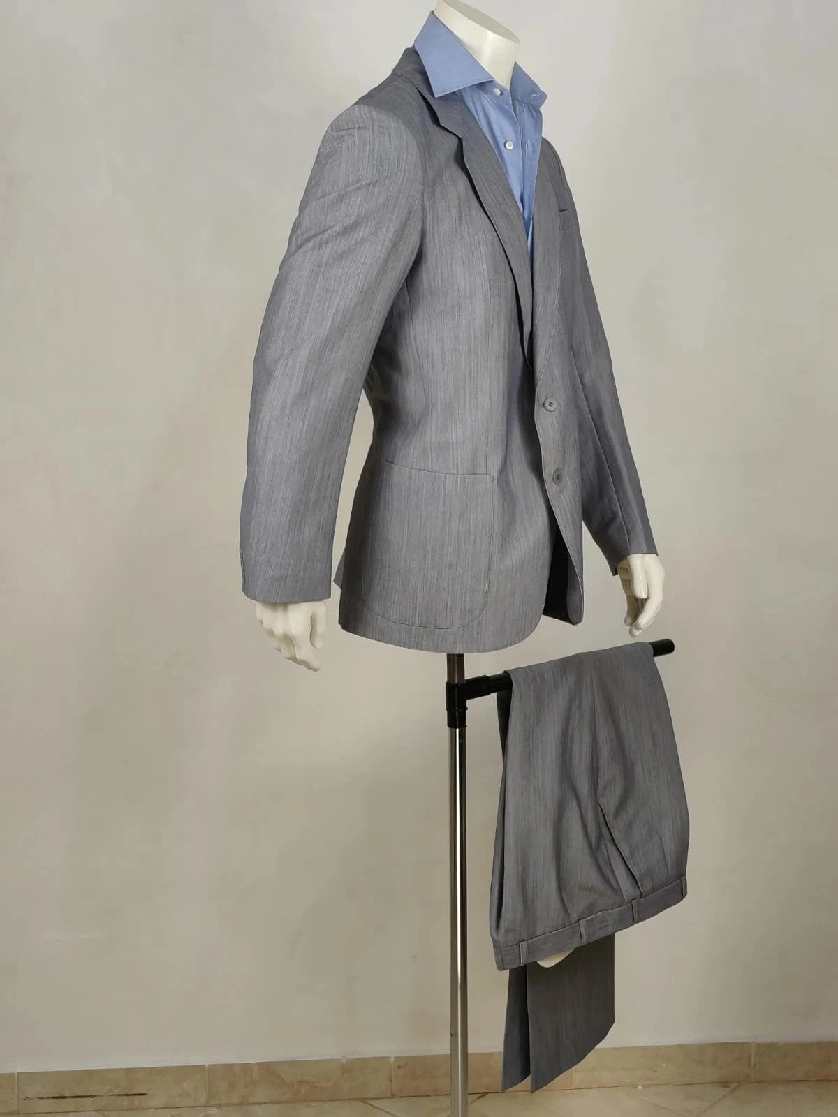 linea grey vintage jacket two-button design with West Germany label and melange fabric