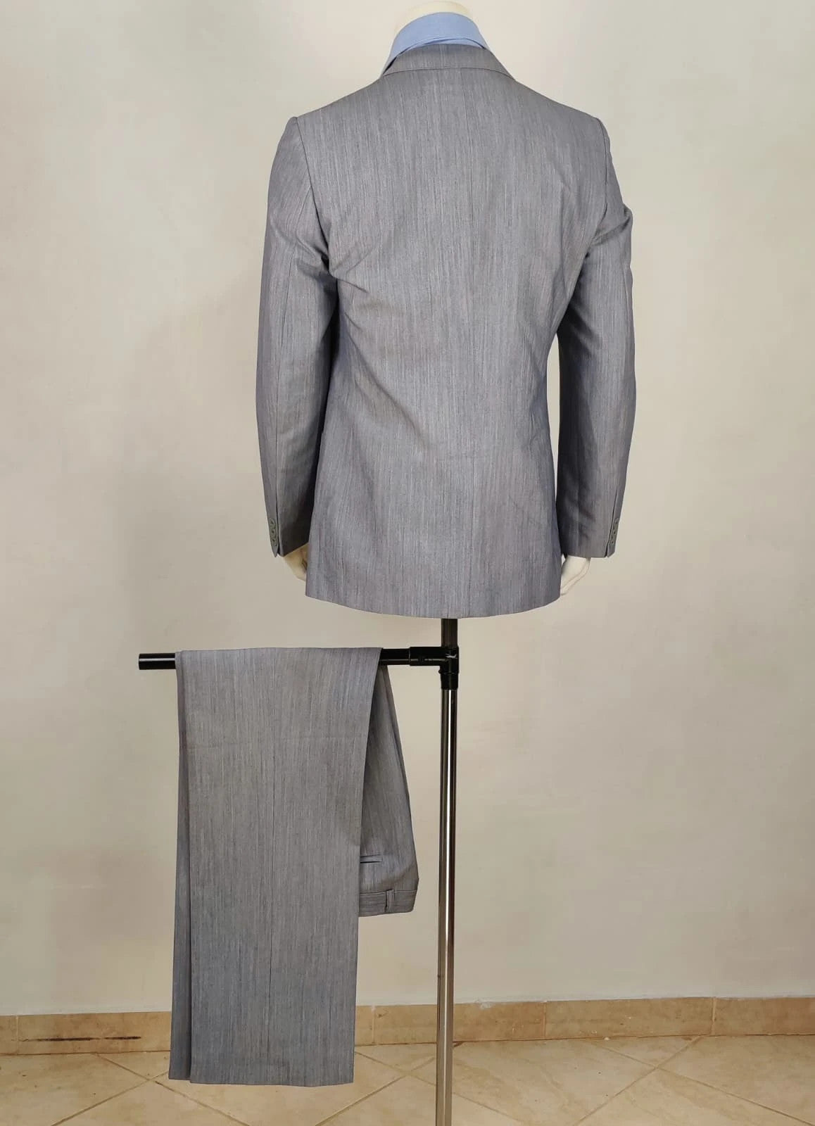 linea grey vintage jacket two-button design with West Germany label and melange fabric