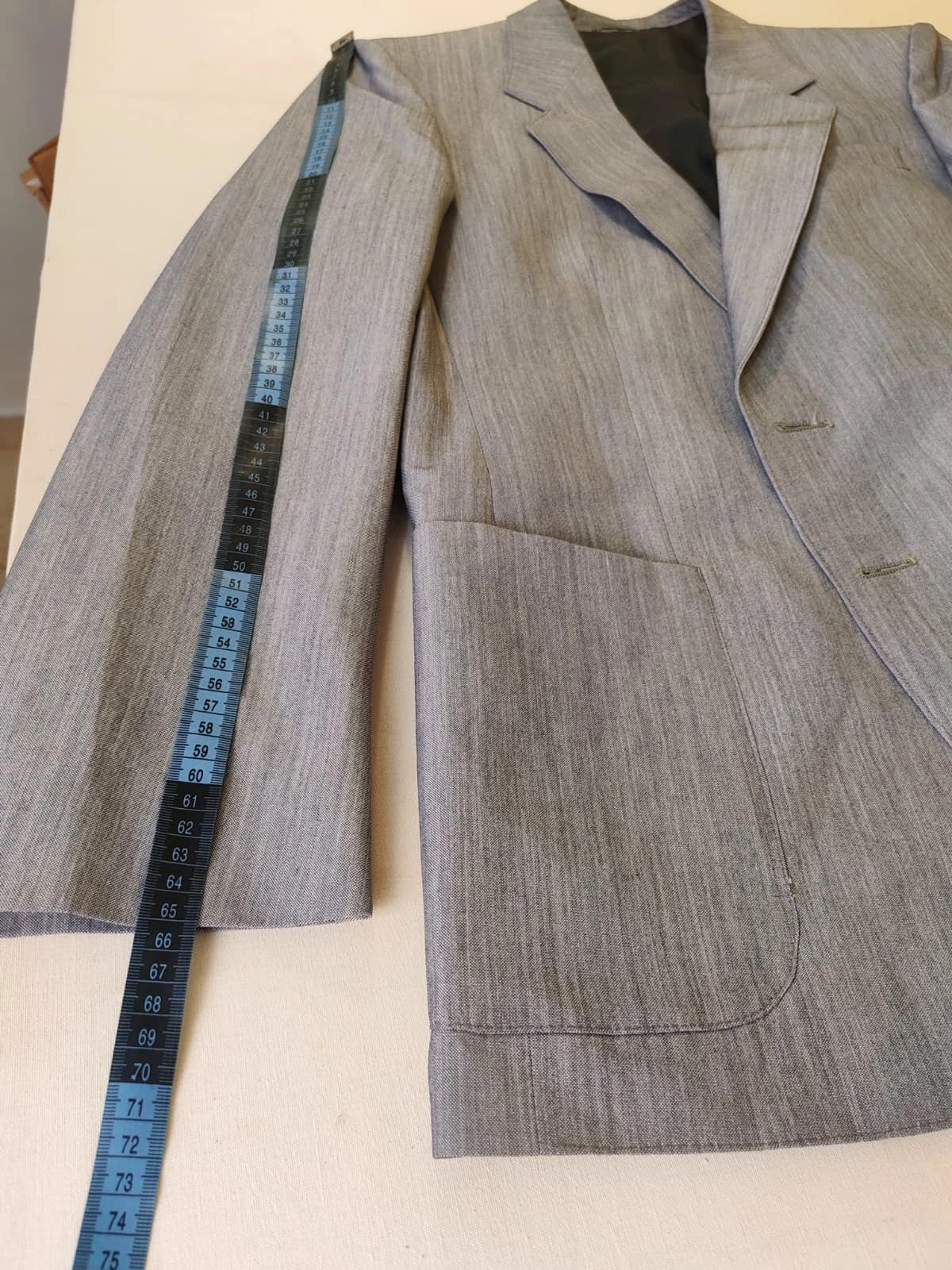linea grey vintage jacket two-button design with West Germany label and melange fabric