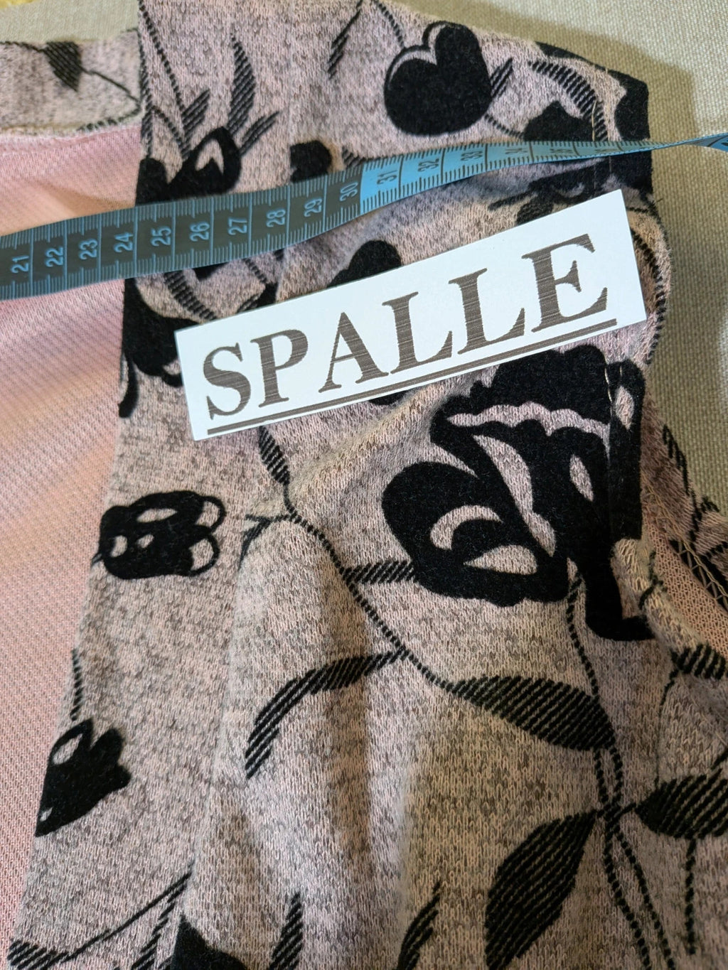 Made in Italy floral black and pink long dress and cardigan set, soft polyester blend.