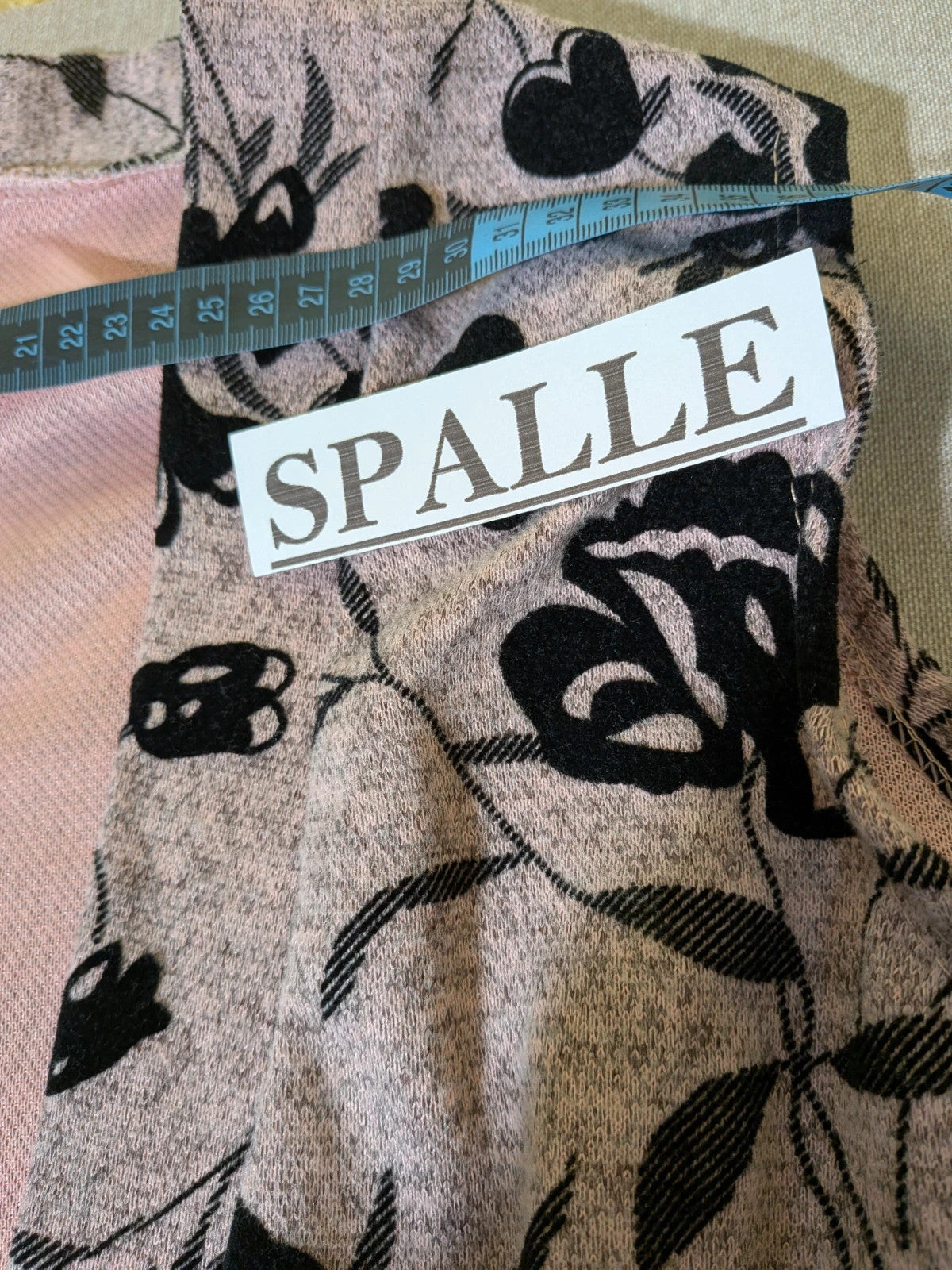 Made in Italy floral black and pink long dress and cardigan set, soft polyester blend.