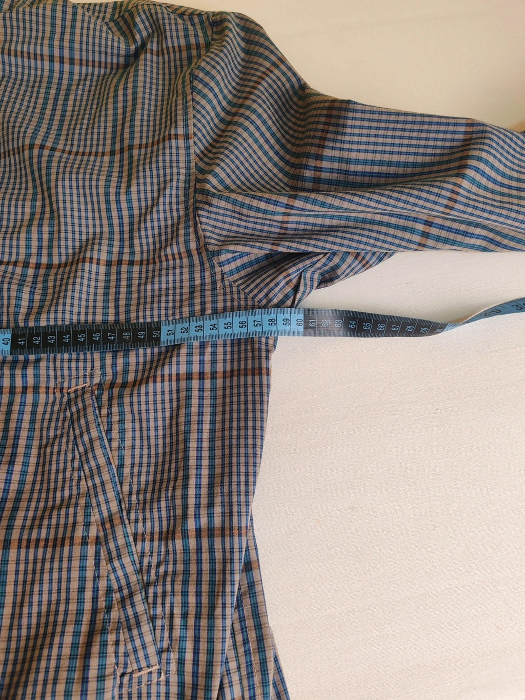 Faciba vintage double face jacket plaid pattern grey navy, classic collar, button closure.