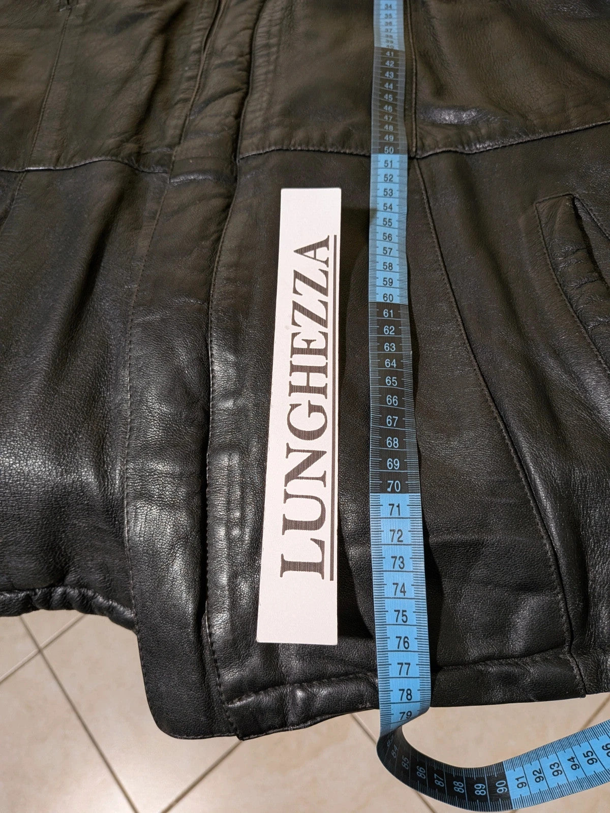 Giacca in vera pelle nera da uomo con cintura - foto 10