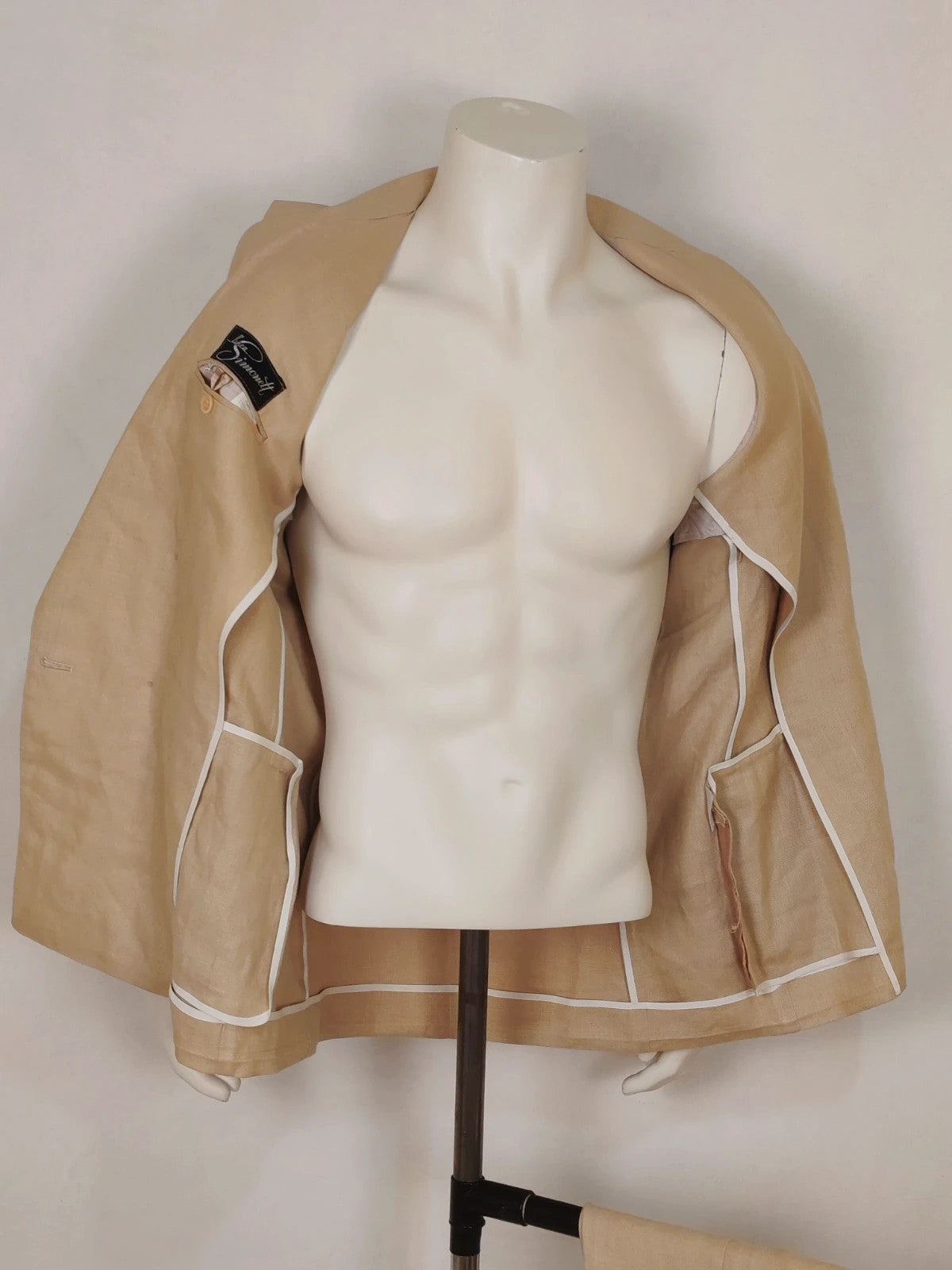 Completo uomo Linea Simonetti in lino beige - foto 5