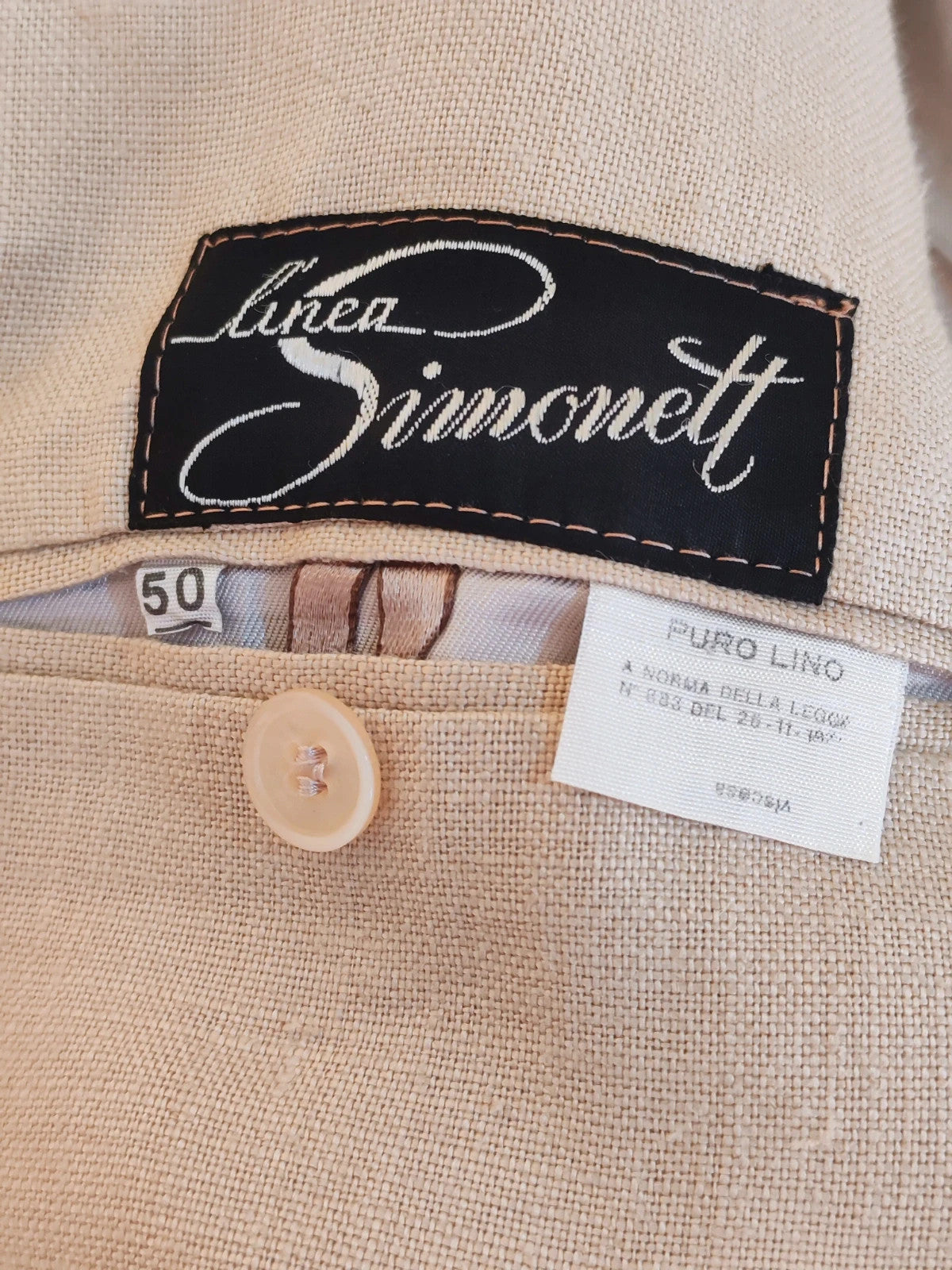 Completo uomo Linea Simonetti in lino beige - foto 7