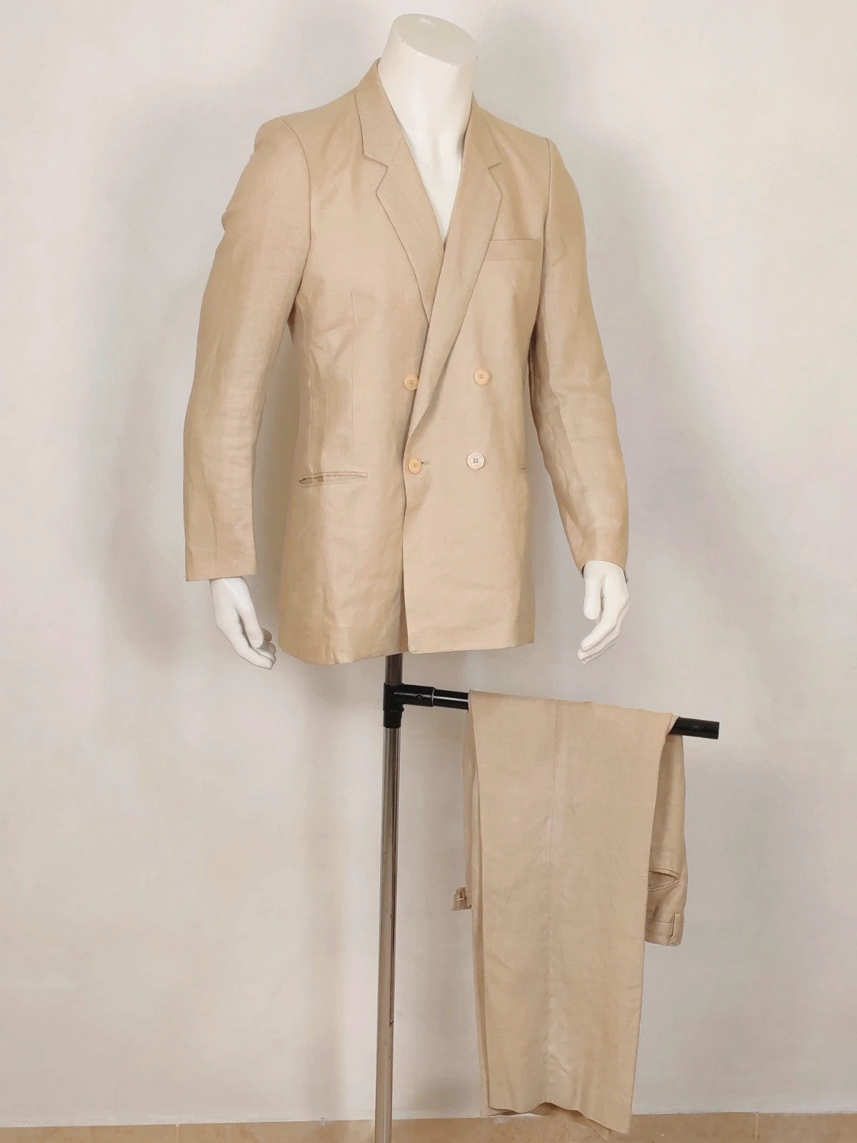 Completo uomo Linea Simonetti in lino beige - foto 4
