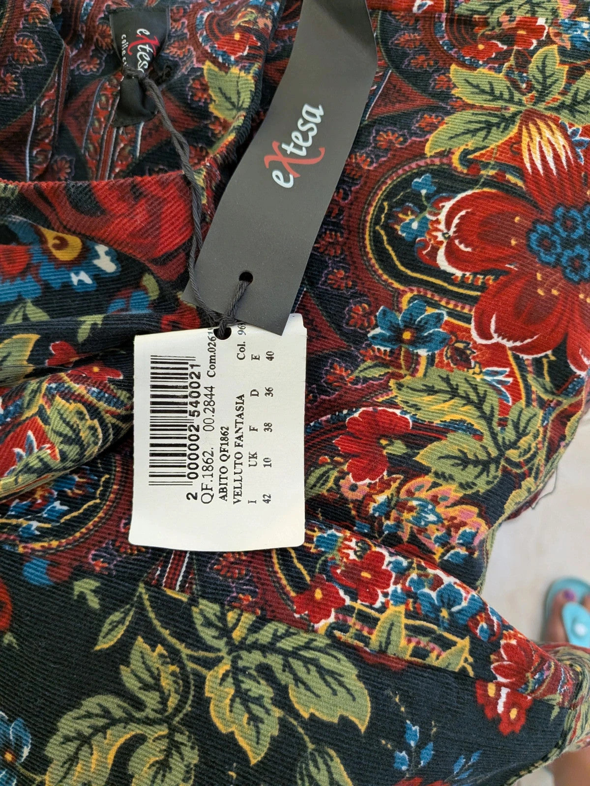 Abito donna Extesa in velluto floreale paisley - foto 3