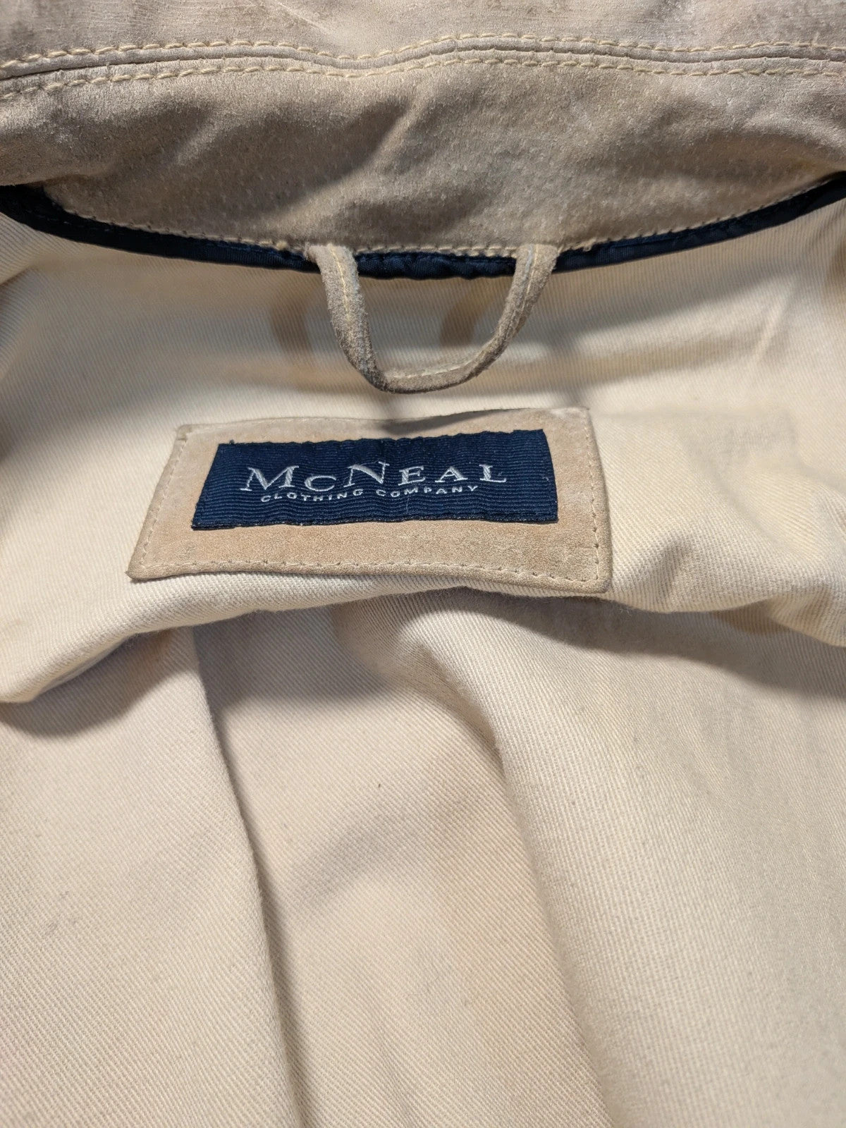 Giacca uomo McNeal in pelle scamosciata beige - foto 9