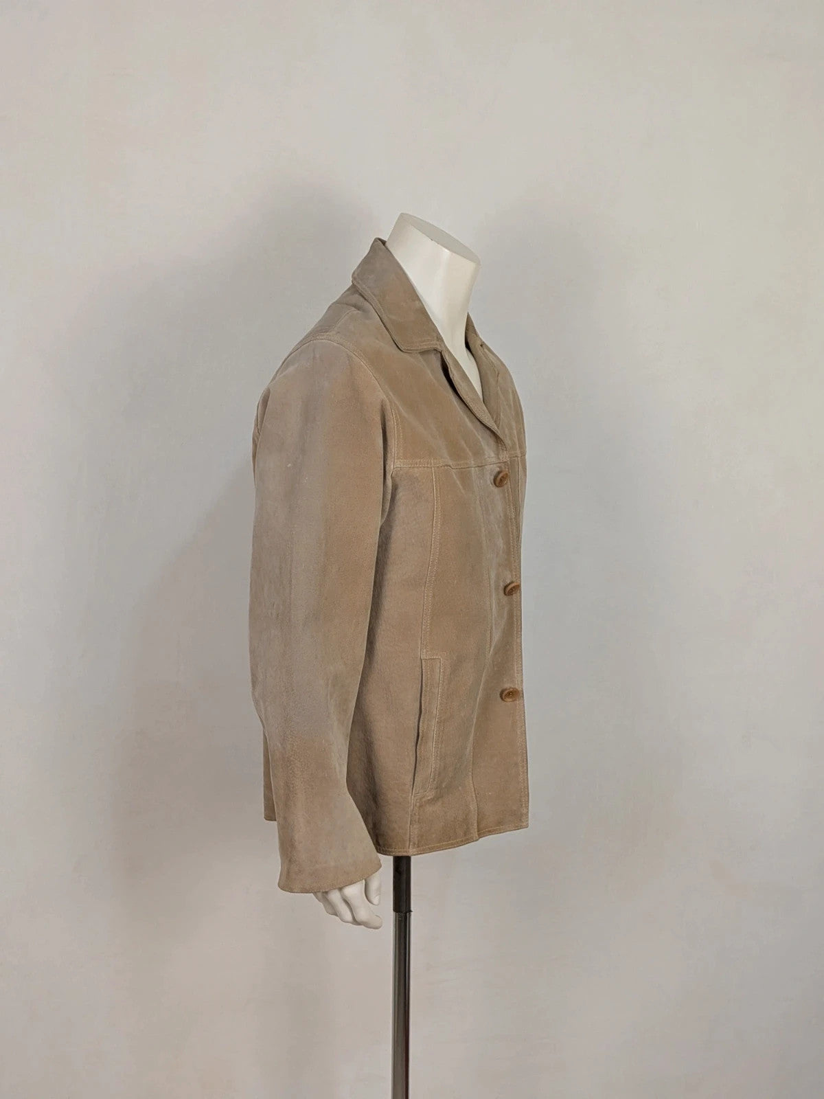 Giacca uomo McNeal in pelle scamosciata beige - foto 2