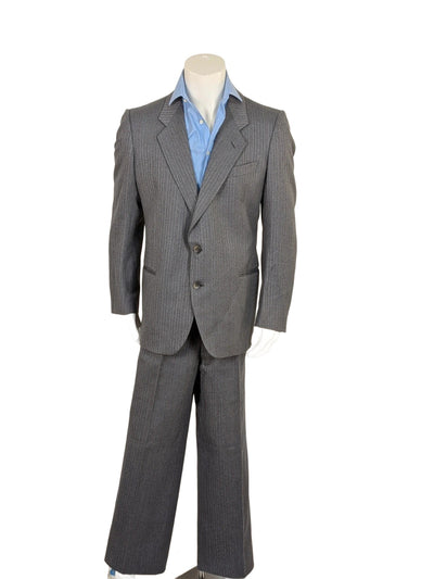 Completo uomo grigio gessato in 100% pura lana vergine - Tg. 54