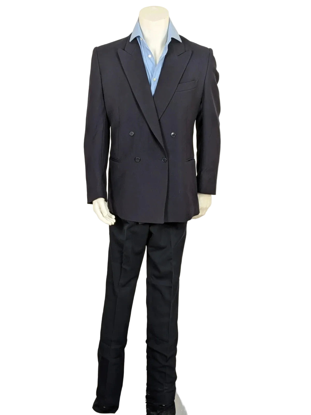 Pura Lana Vergine navy jacket double-breasted with original CDG Divise tag.