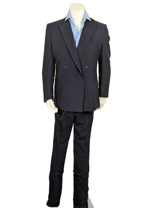 Pura Lana Vergine navy jacket double-breasted with original CDG Divise tag.