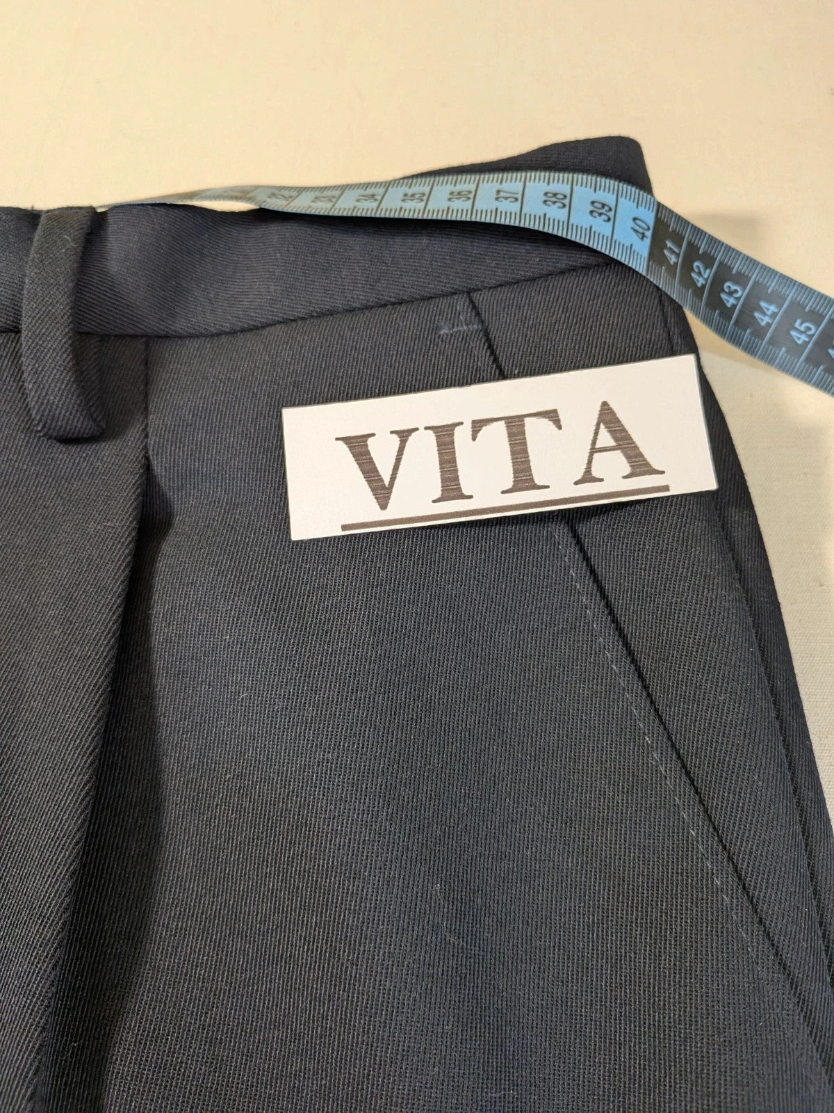 Pura Lana Vergine navy jacket double-breasted with original CDG Divise tag.