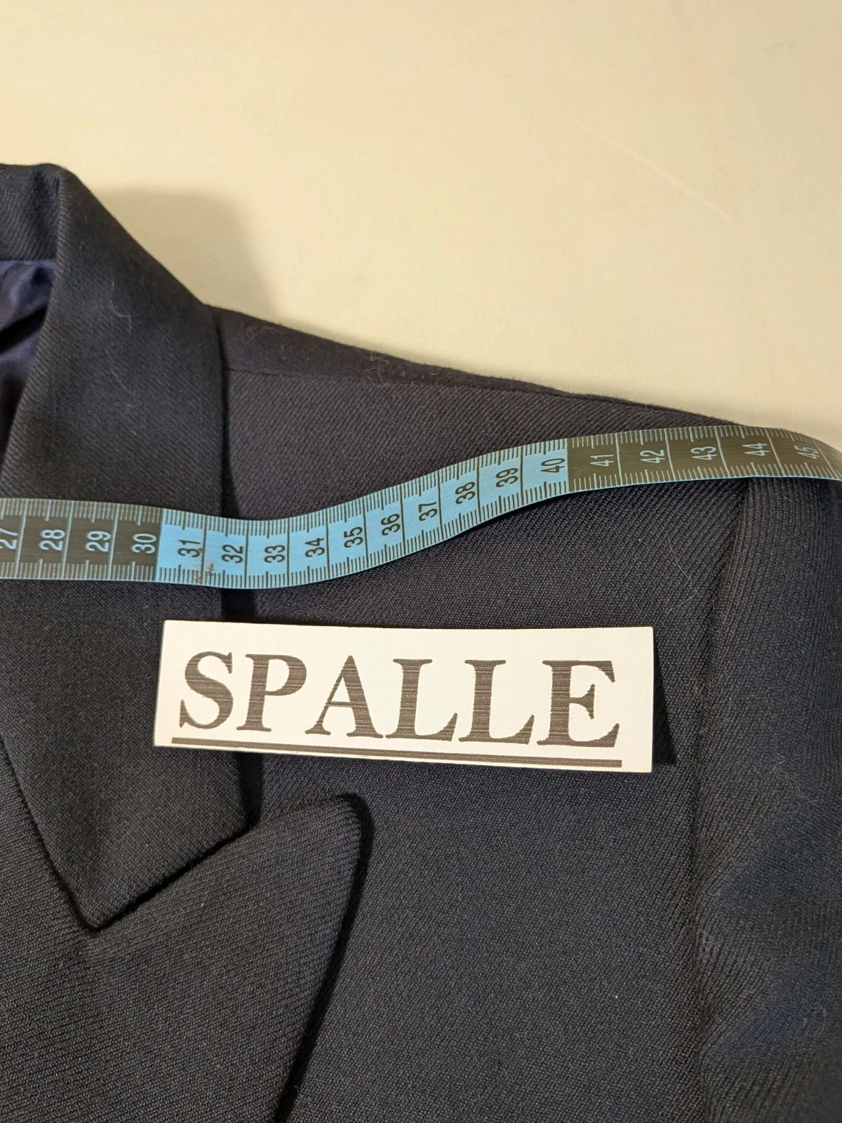 Pura Lana Vergine navy jacket double-breasted with original CDG Divise tag.