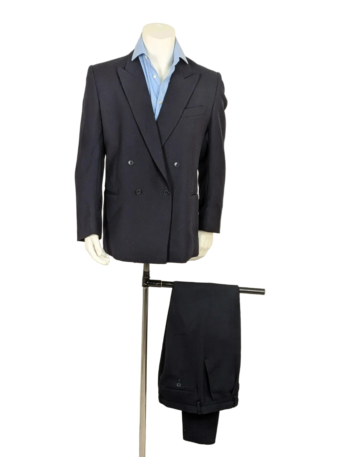 Pura Lana Vergine navy jacket double-breasted with original CDG Divise tag.
