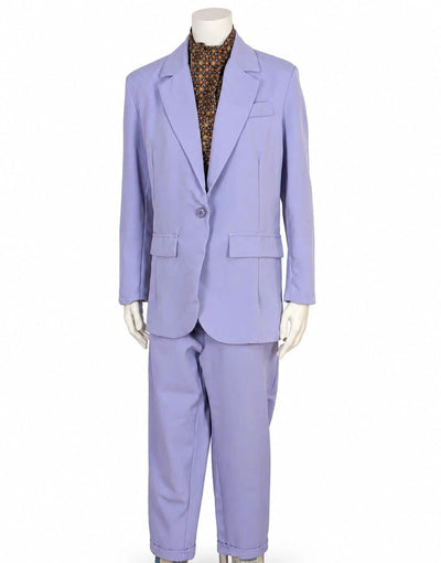 Completo donna giacca e pantalone viola lilla – Taglia Unica (Made in Italy)
