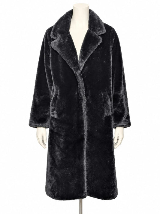 Cappotto Pelliccia Ecologica Zuiki Nera Teddy Coat (Taglia M/L)