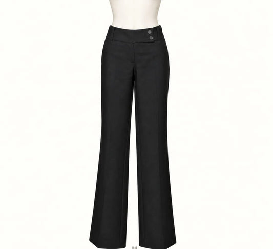 Pantaloni Benetton Neri Eleganti Gamba Larga Bootcut Tg 42