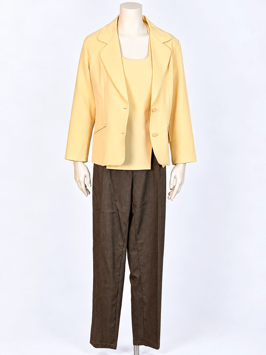 Completo donna vintage 3 pezzi giallo e marrone - foto 1
