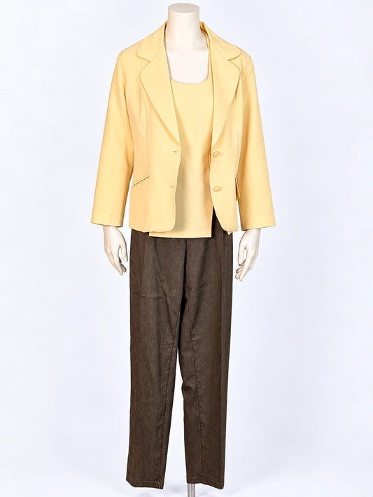 Completo donna vintage 3 pezzi giallo e marrone - foto 1