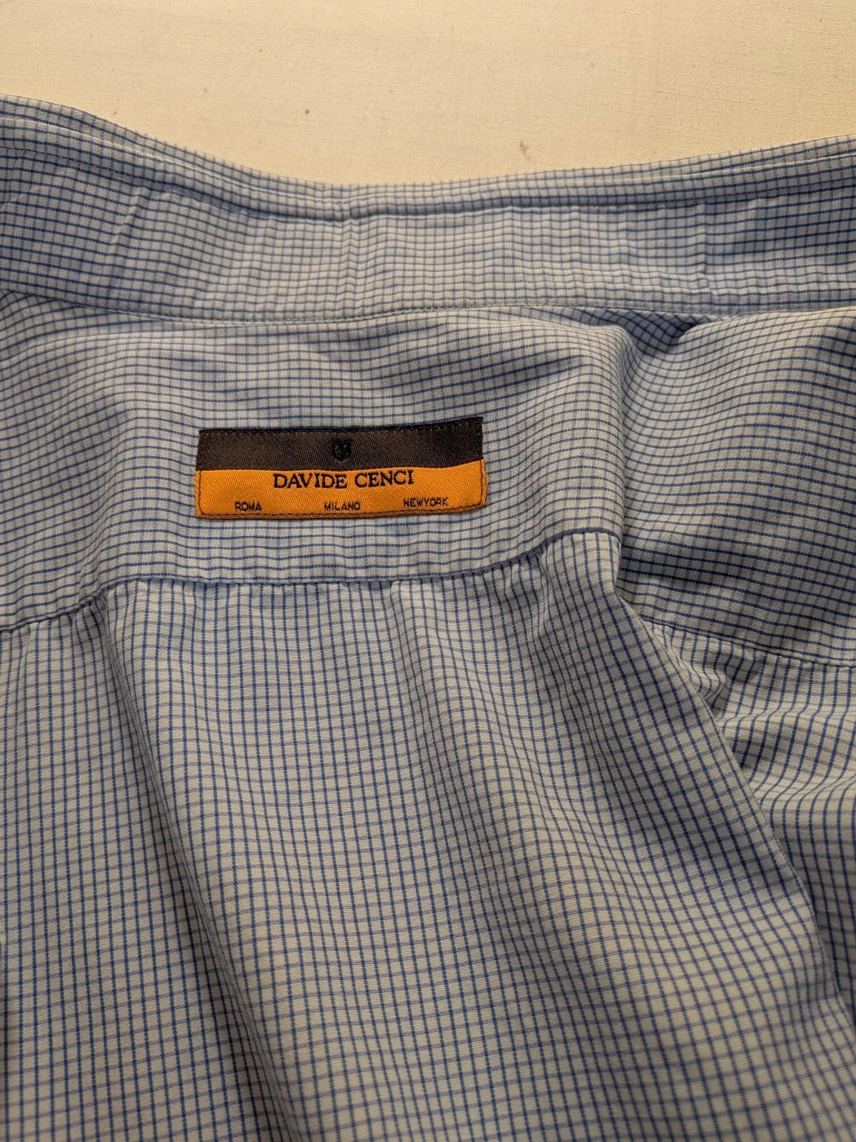 Camicia uomo Davide Cenci azzurra a quadretti tg. 44 - foto 8