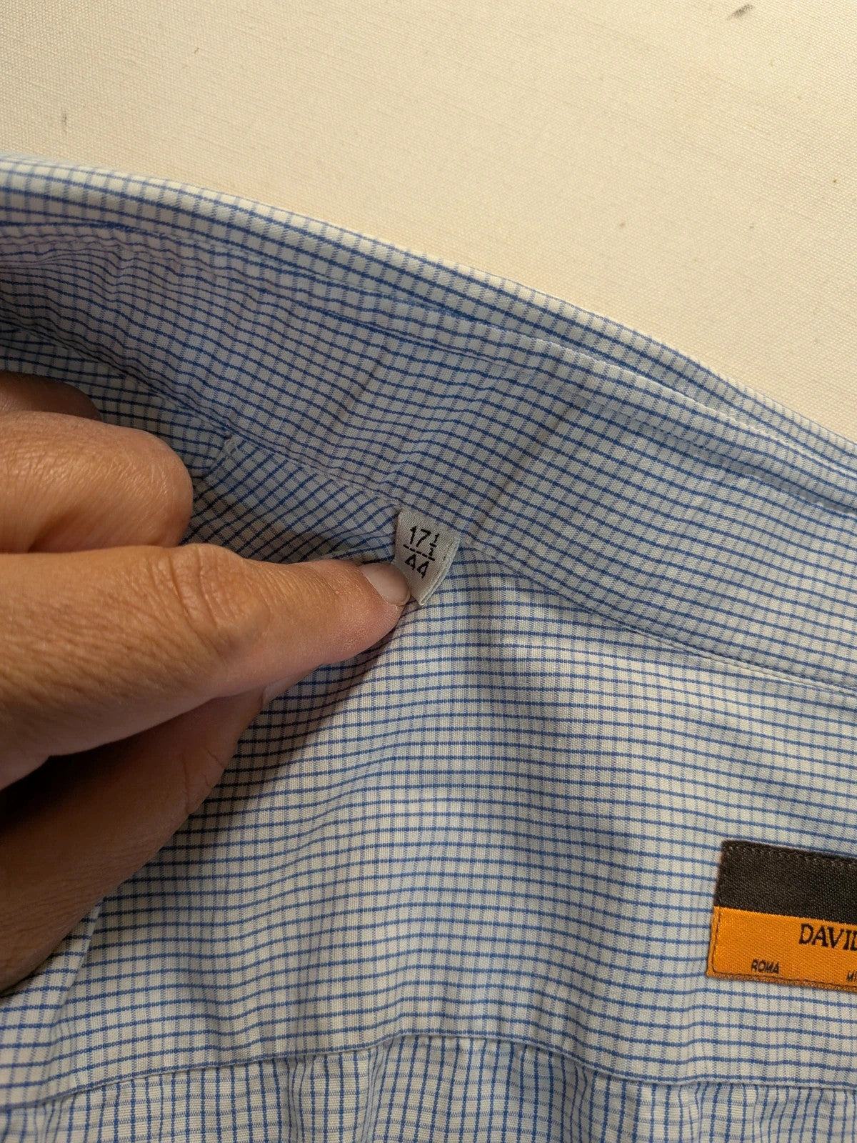 Camicia uomo Davide Cenci azzurra a quadretti tg. 44 - foto 9