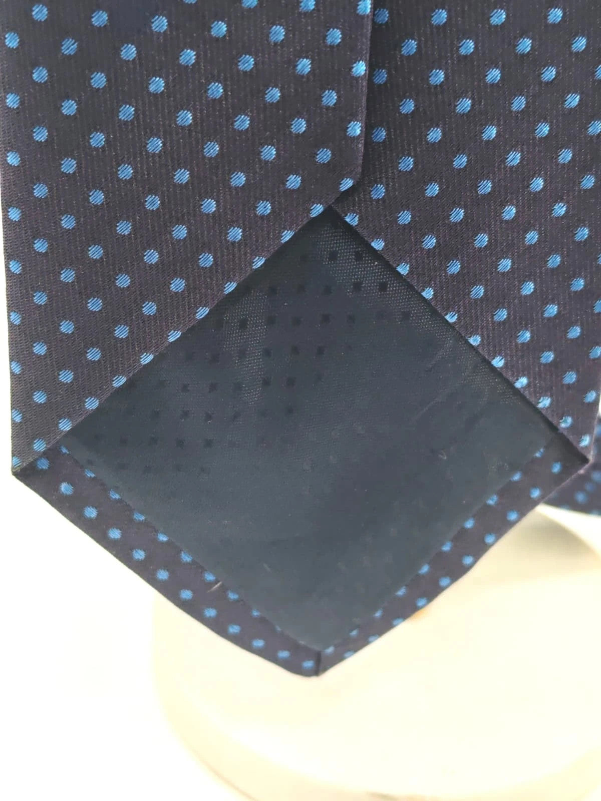 Cravatta uomo J.H. Damhon blu scuro a pois azzurri - foto 6