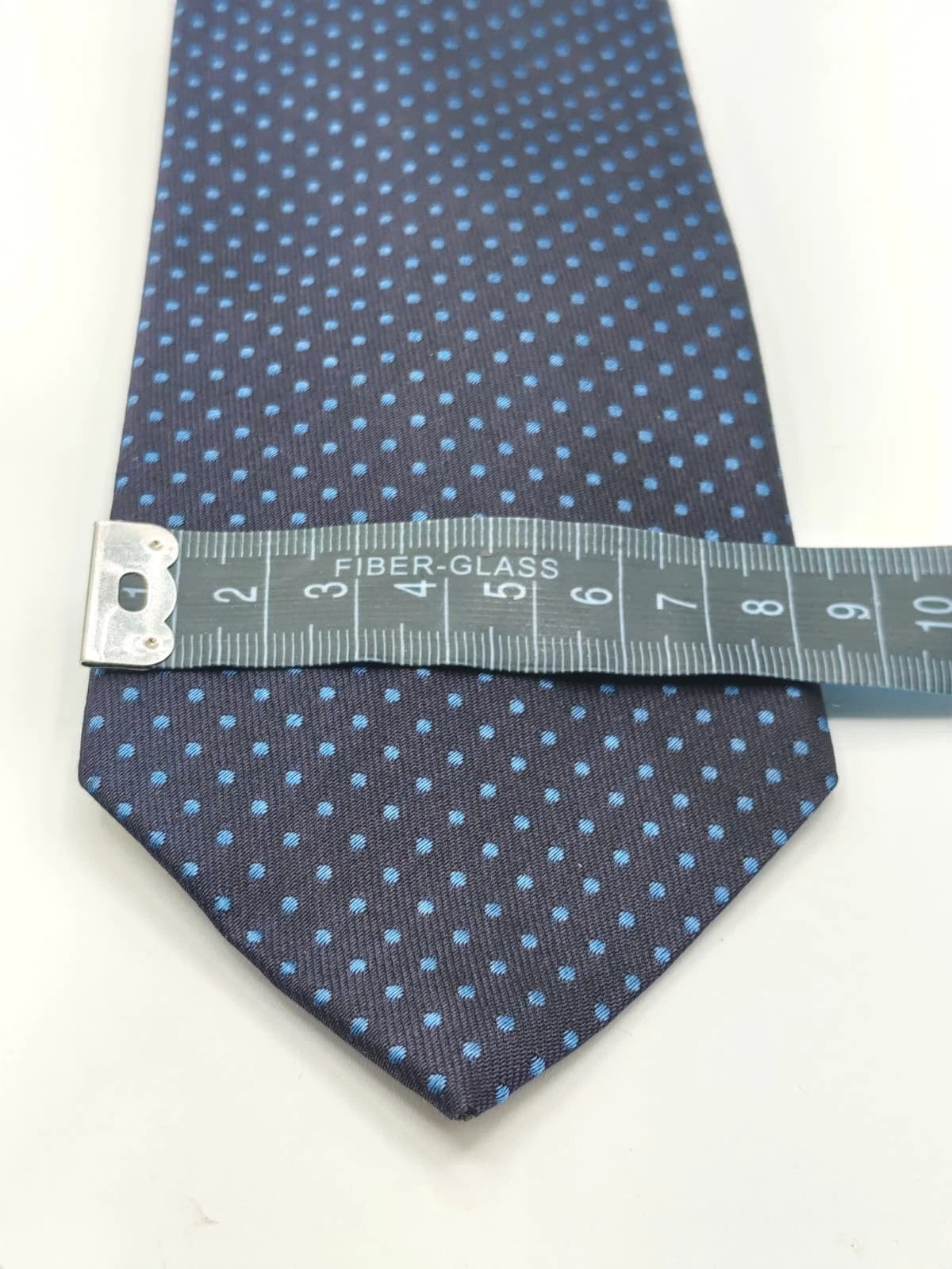Cravatta uomo J.H. Damhon blu scuro a pois azzurri - foto 4