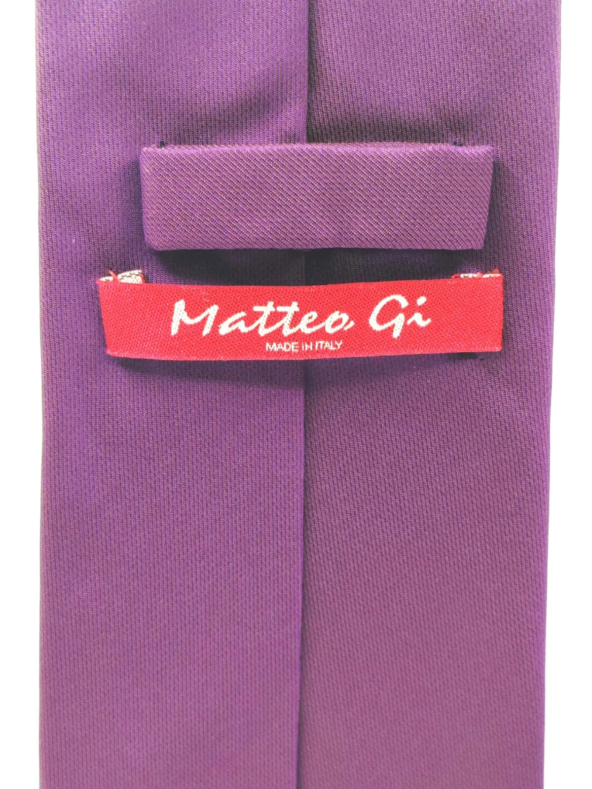 Cravatta Matteo Gi in seta viola tinta unita, Made in Italy - foto 7