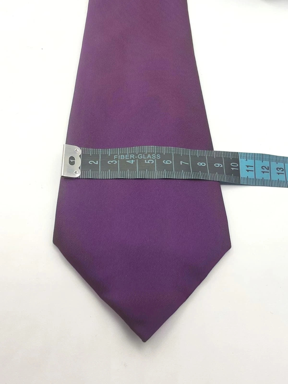 Cravatta Matteo Gi in seta viola tinta unita, Made in Italy - foto 4