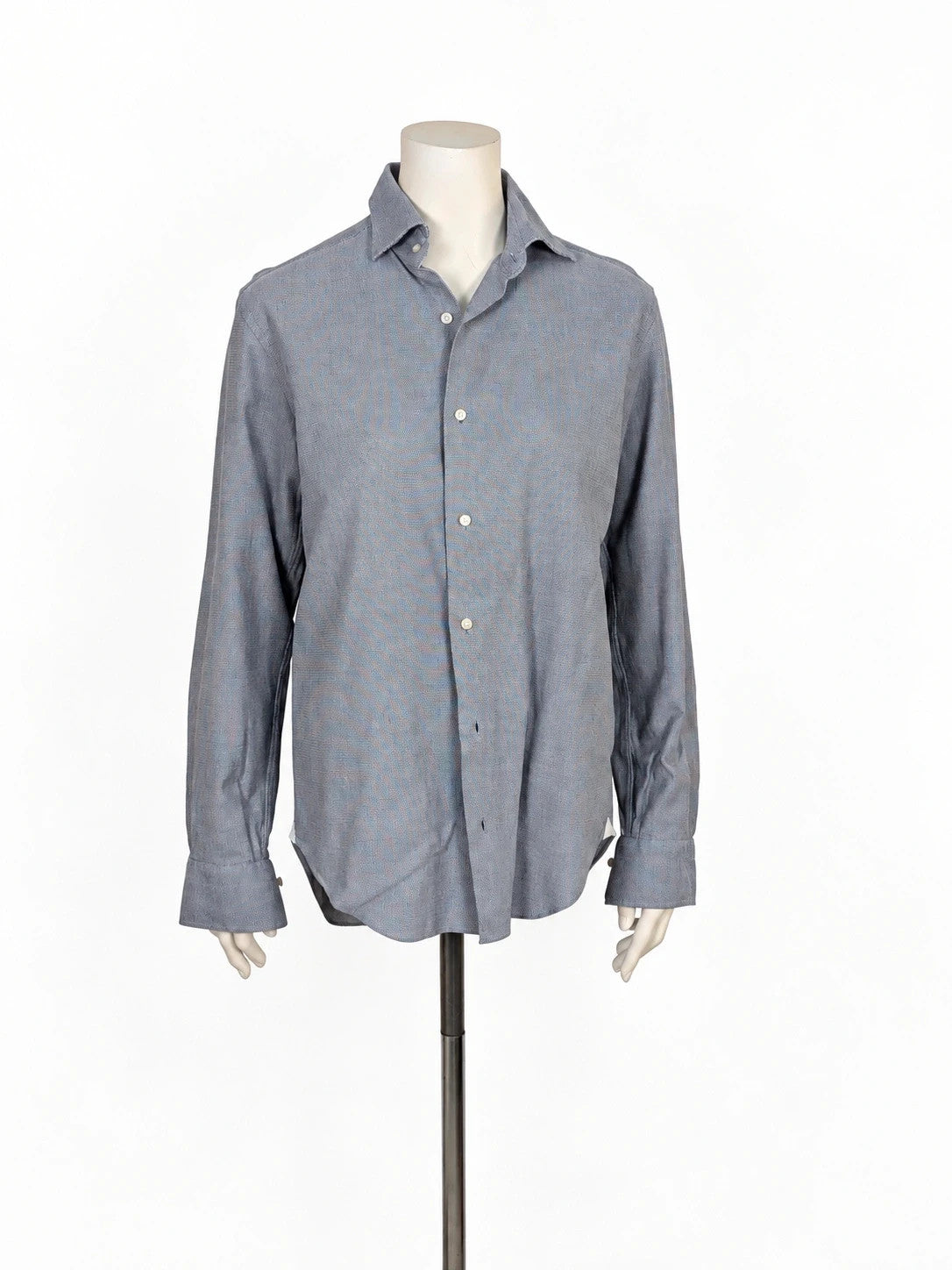 Gutteridge grey men's shirt micro-pattern 100% cotton with logo detail.