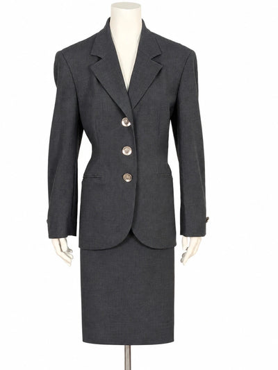 Tailleur donna elegante Forma Zero by GFF in lana vergine grigio - Giacca e gonna - Made in Italy - Tg. 46