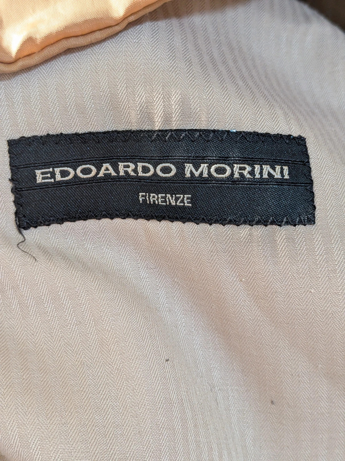 Trench uomo Edoardo Morini Firenze beige con giubbino interno imbottito e chiusura a bottoni