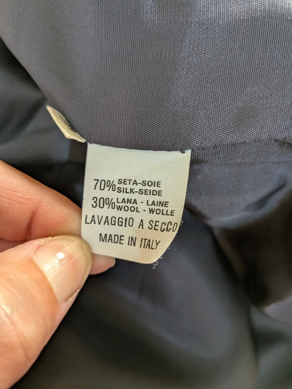 Abito uomo blu navy seta e lana - foto 5