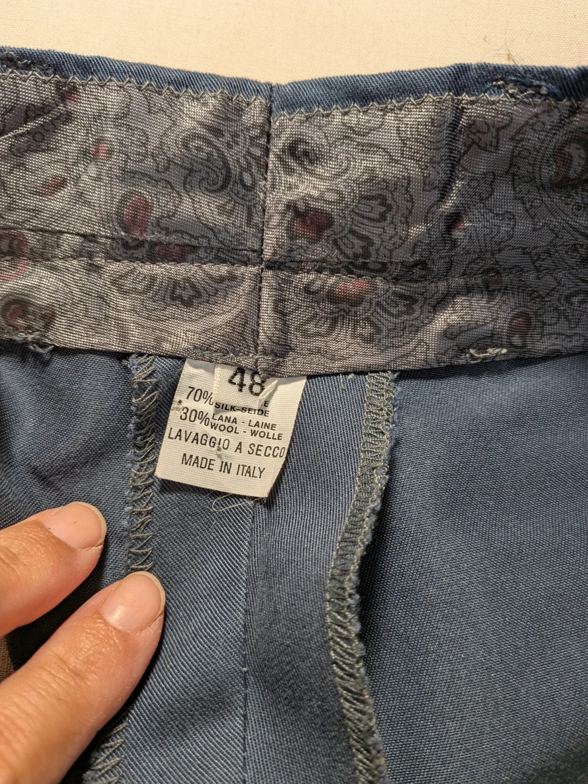 Abito uomo blu navy seta e lana - foto 12
