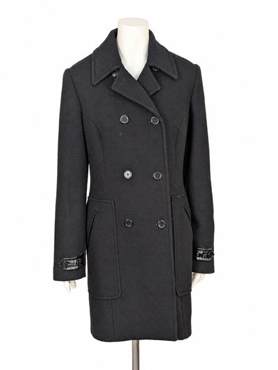 Cappotto donna J.Egan Mattiolo doppiopetto nero in misto lana - Tg. 42 (M)