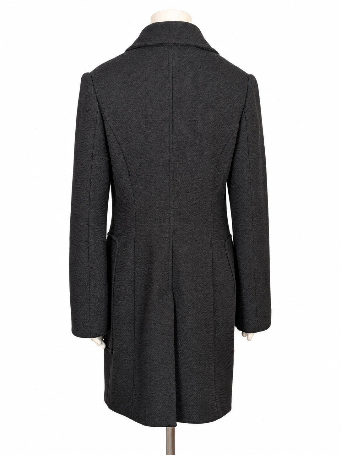 Cappotto donna Mattiolo doppiopetto nero in misto lana