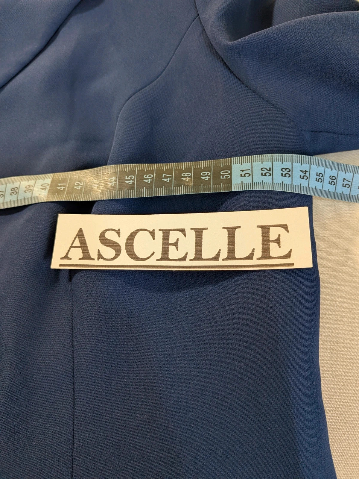 Tailleur donna vintage Anna Castellaro blu reale, giacca e gonna