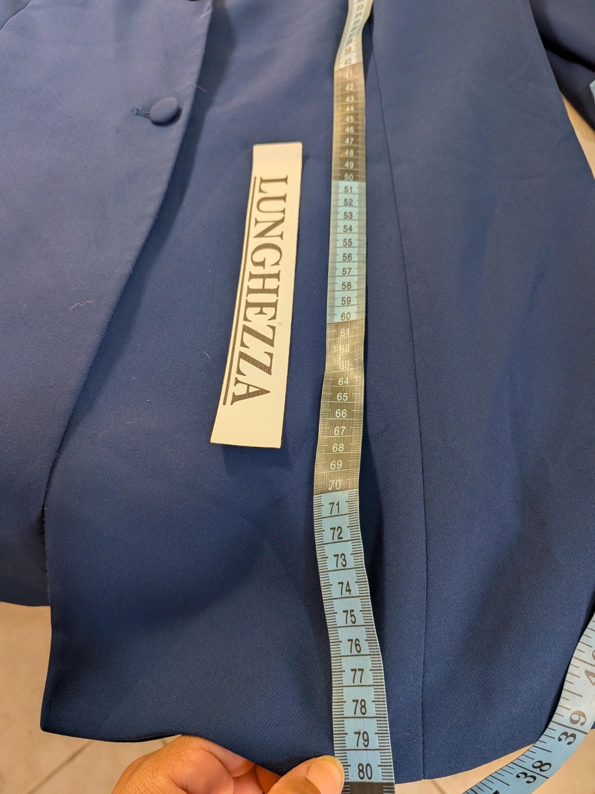 Tailleur donna vintage Anna Castellaro blu reale, giacca e gonna