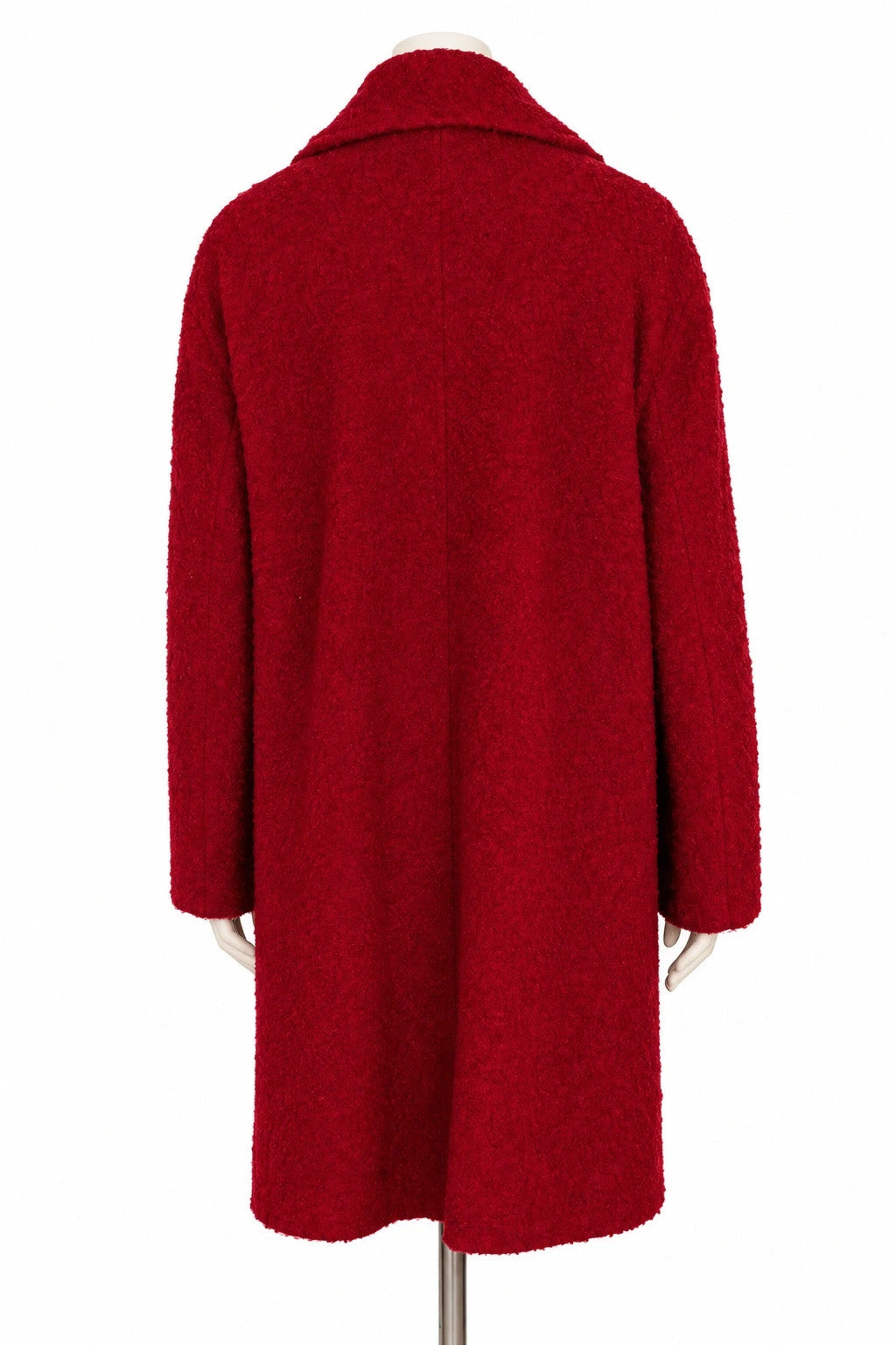 Cappotto donna Cannella bouclé rosso in misto lana