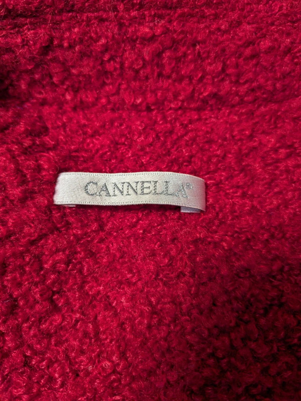 Cappotto donna Cannella bouclé rosso in misto lana