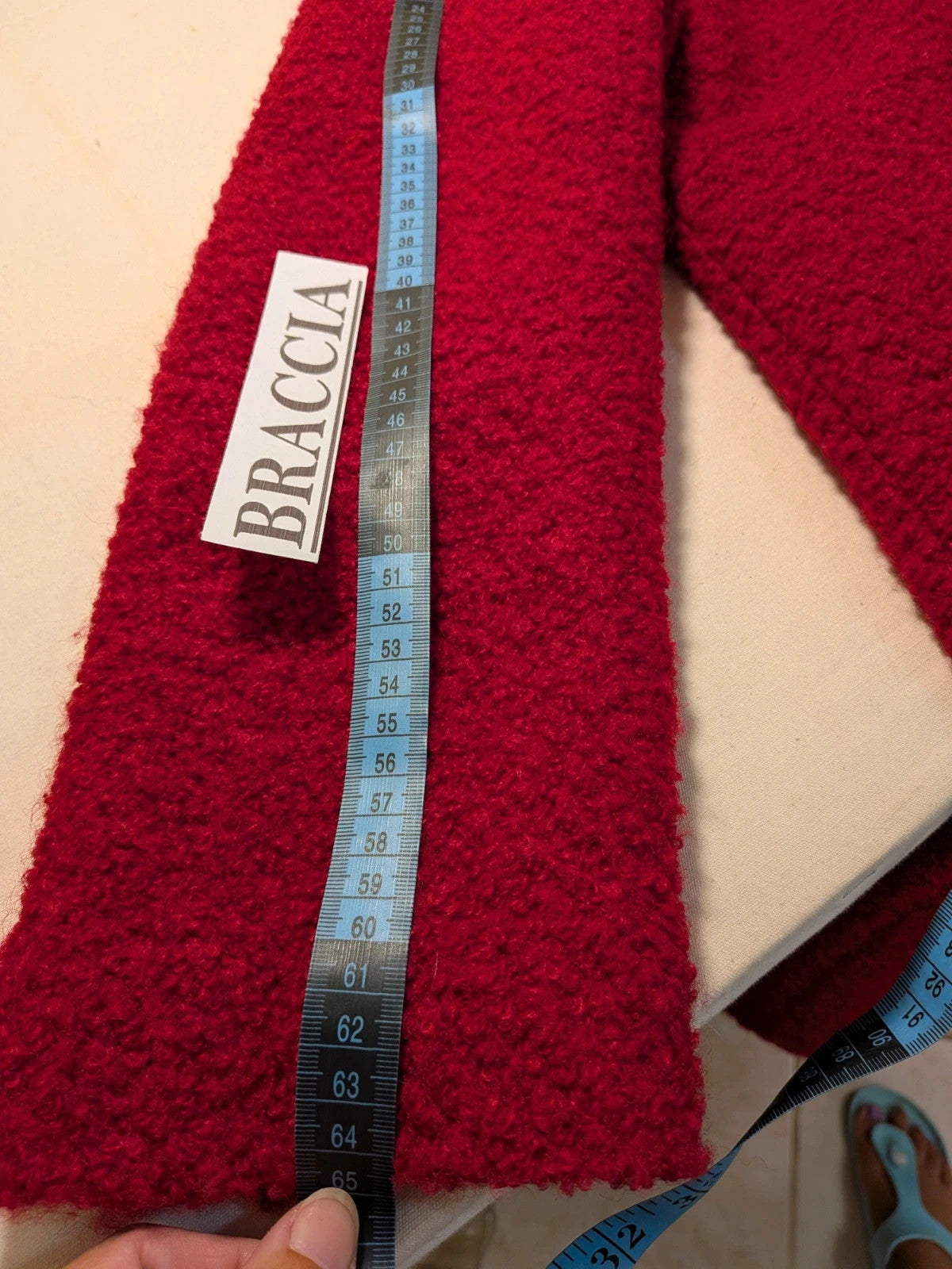 Cappotto donna Cannella bouclé rosso in misto lana