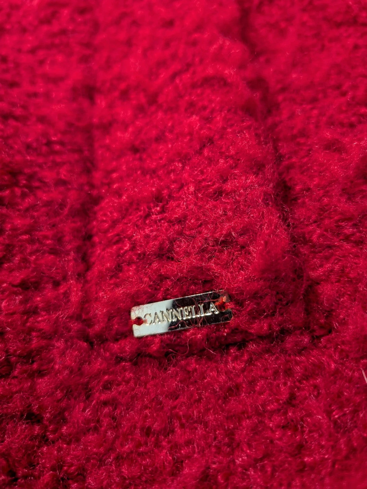 Cappotto donna Cannella bouclé rosso in misto lana