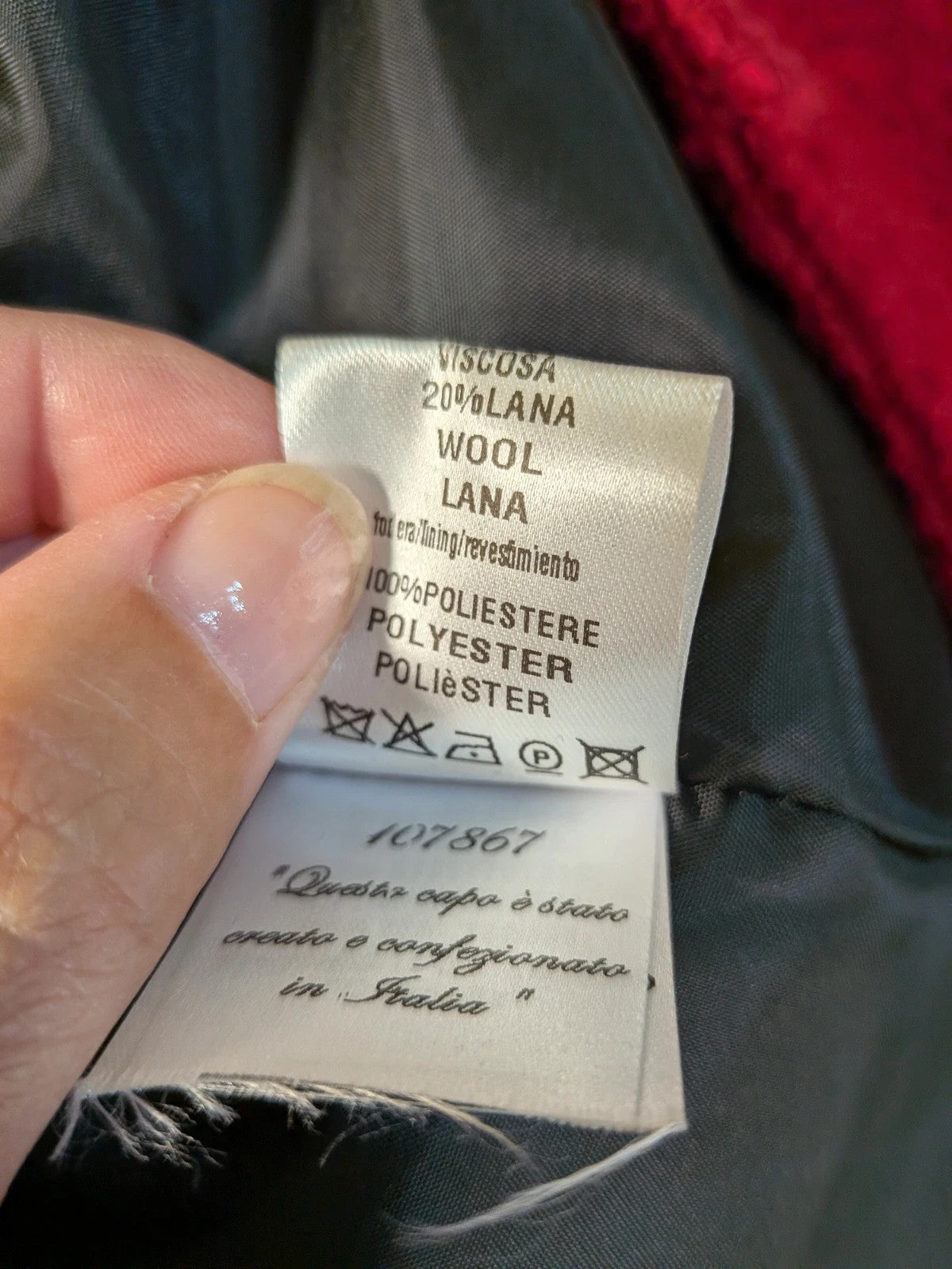 Cappotto donna Cannella bouclé rosso in misto lana